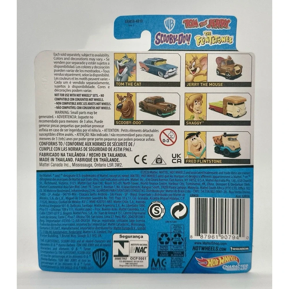 Hot Wheels Hanna-Barbera Character Cars Complete Set of 5 Tom Jerry Scooby WB